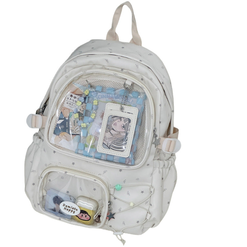 Good-looking Female Junior High Cute Style Transparent Bar Leisure Backpack