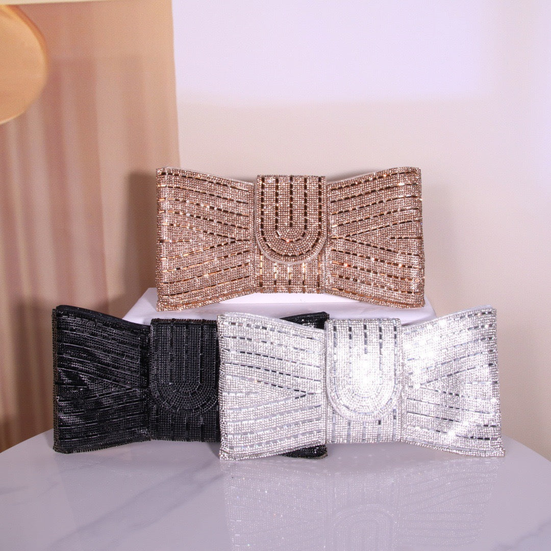 Retro High-grade Clutch Rhinestone Butterfly Dinner Makeup Bag