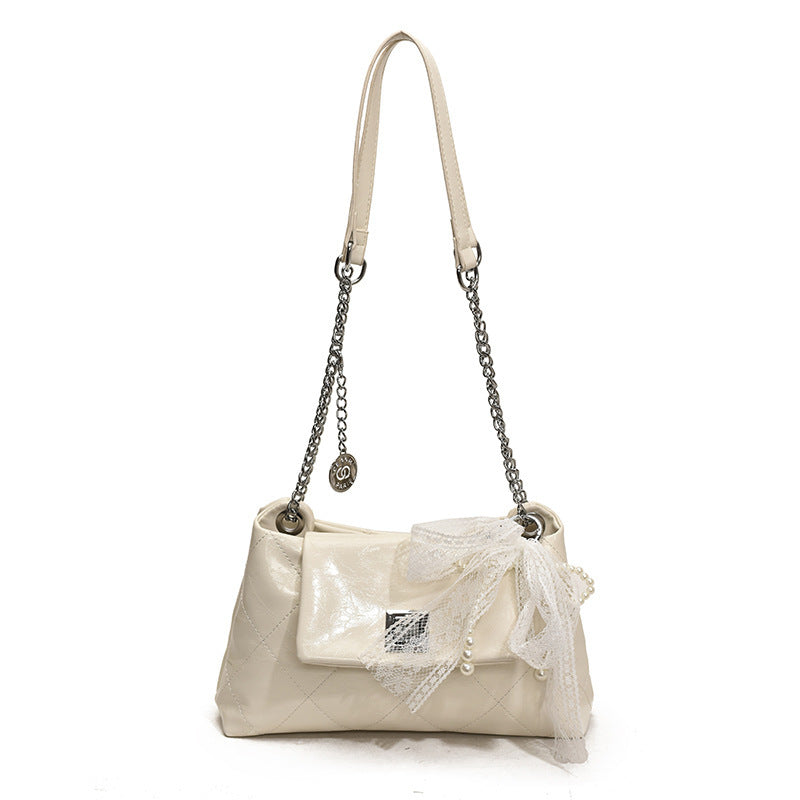 Women's Style Diamond Pattern Chain Summer Plaid Twist Leisure Women's Messenger Bag