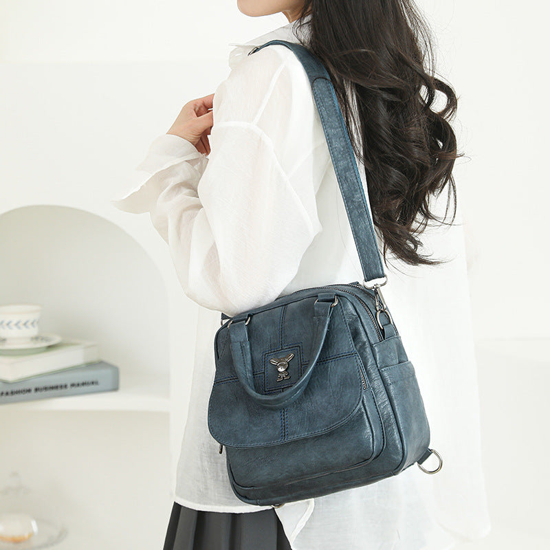 Women's Retro Fashion Soft Leather Portable Women's Backpack