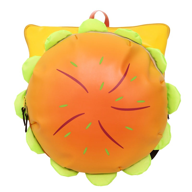 Women's Summer Cute Hamburger Cartoon Large Capacity Backpacks