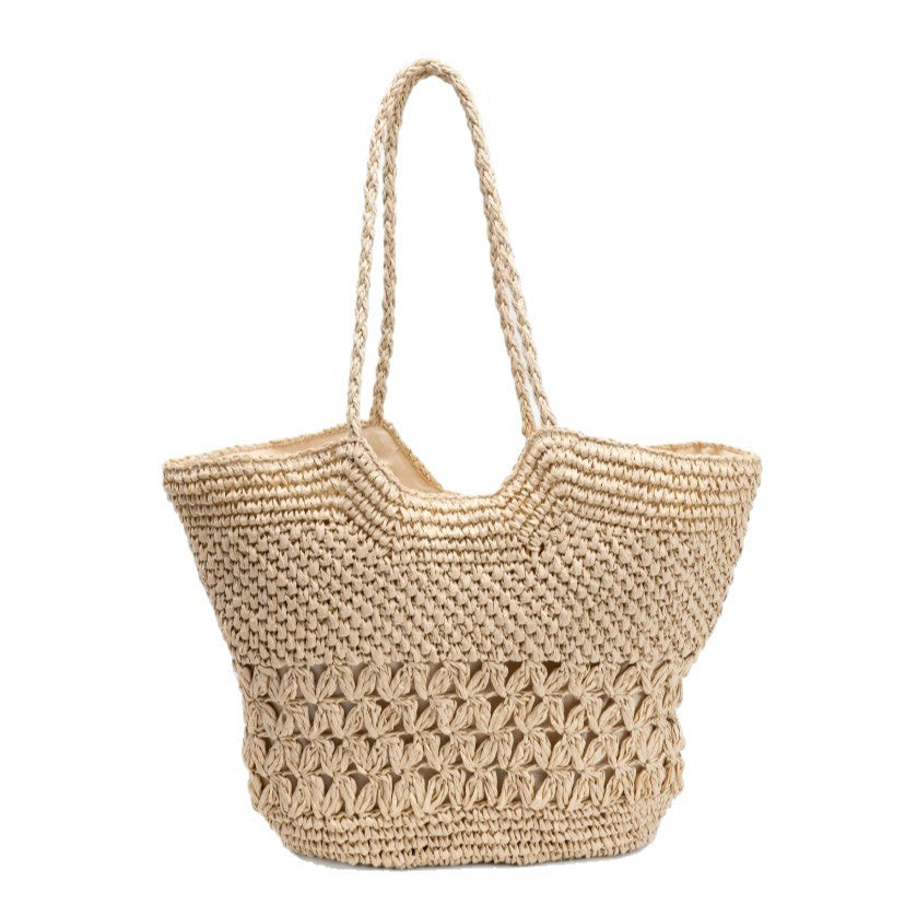 Women's Straw Idle Style Hand-woven Large Capacity Totes Vacation Tote Bag