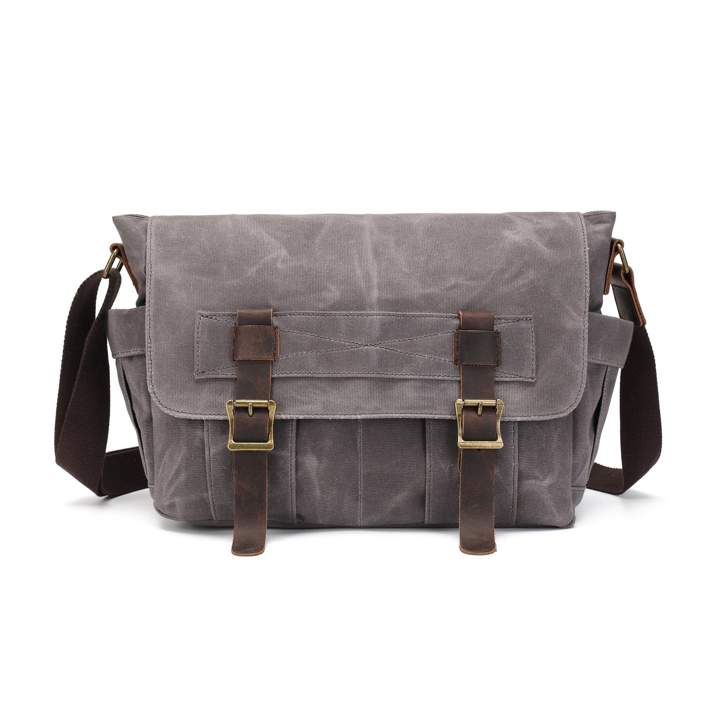 Retro Waxed Large Capacity Portable Contrast Color Fashion Men's Messenger Bag