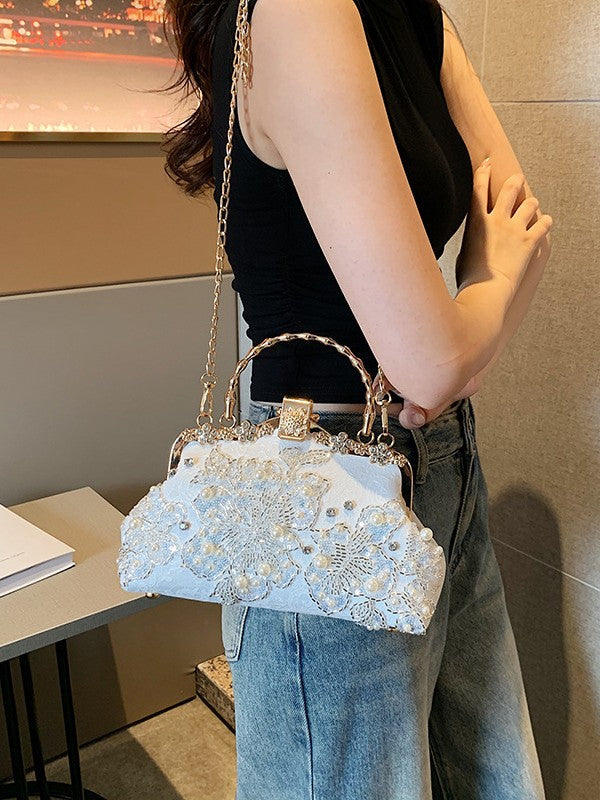 Embroidered Bamboo Ancient Style Cheongsam Banquet Clutch Women's Handbag