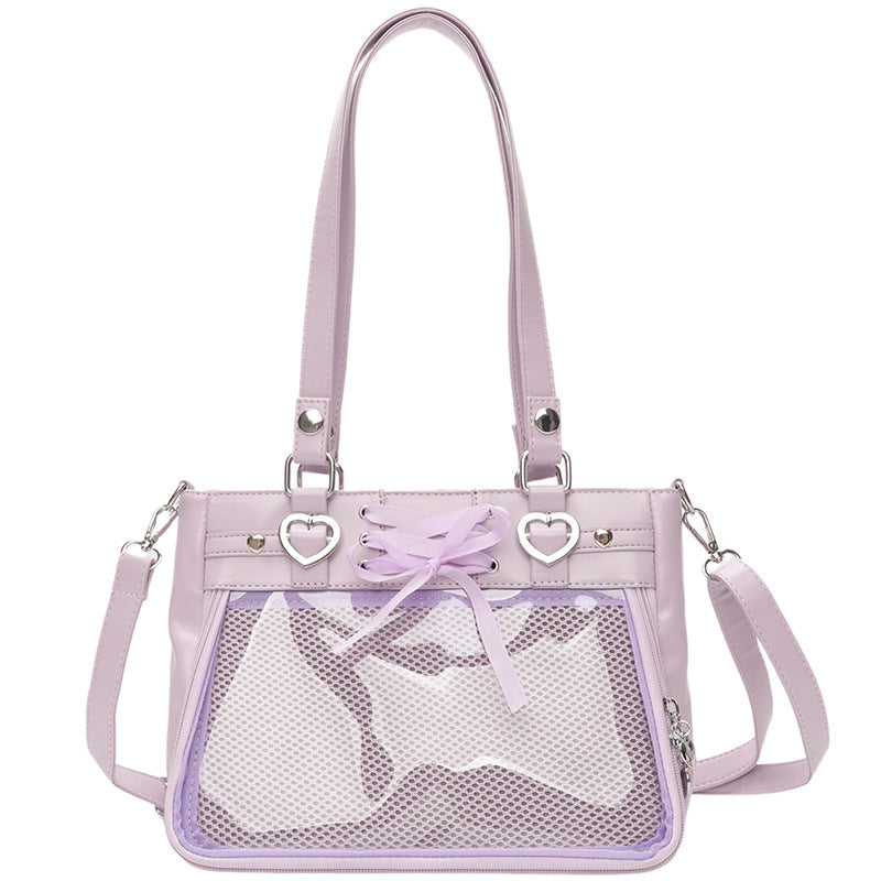 Women's Large Capacity Cartoon Fashion Transparent Hand Backpacks