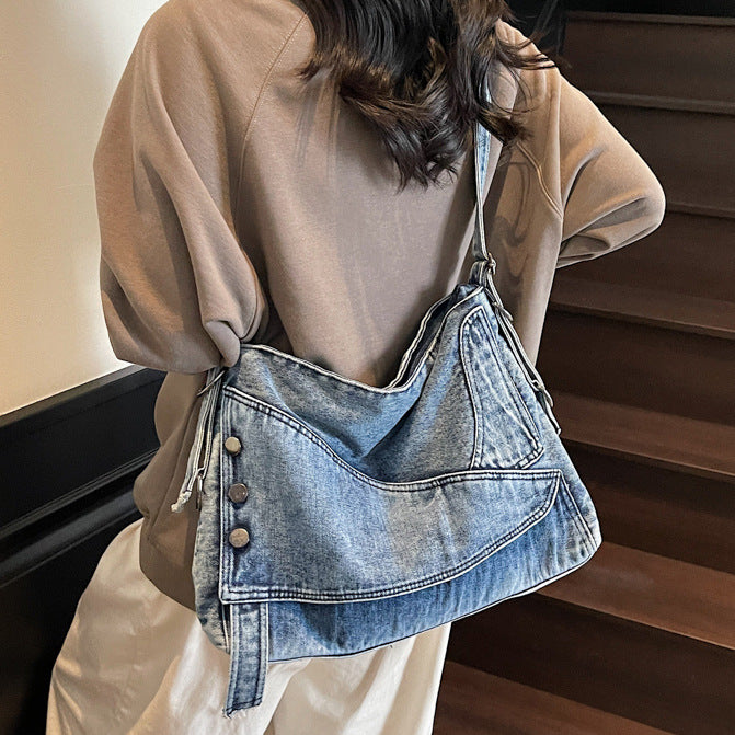 Women's Denim Fashion High-grade Large Capacity Commuter Women's Shoulder Bag