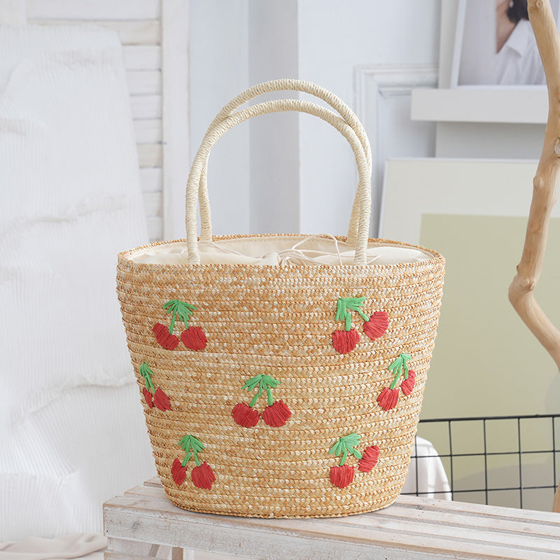 Women's Summer Woven Straw Seaside Vacation Weaving Embroidered Handbags