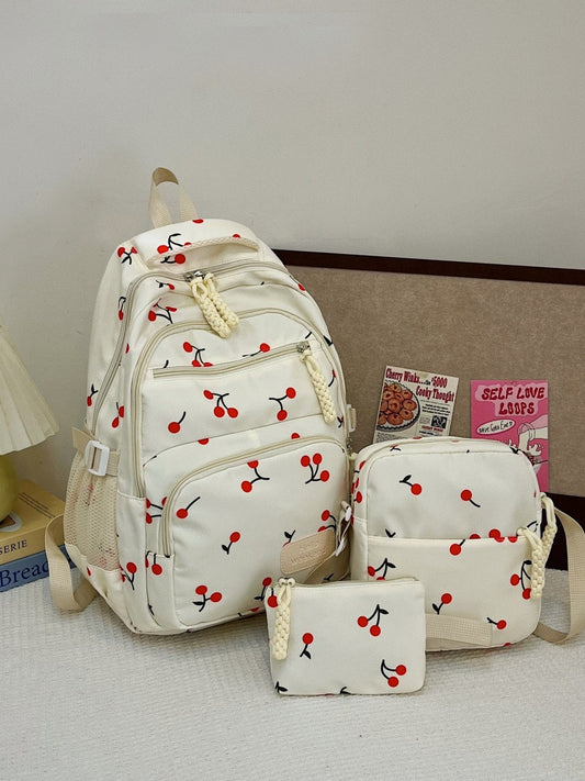 Niche Design Style Cute Cherry Heart Women's Backpack