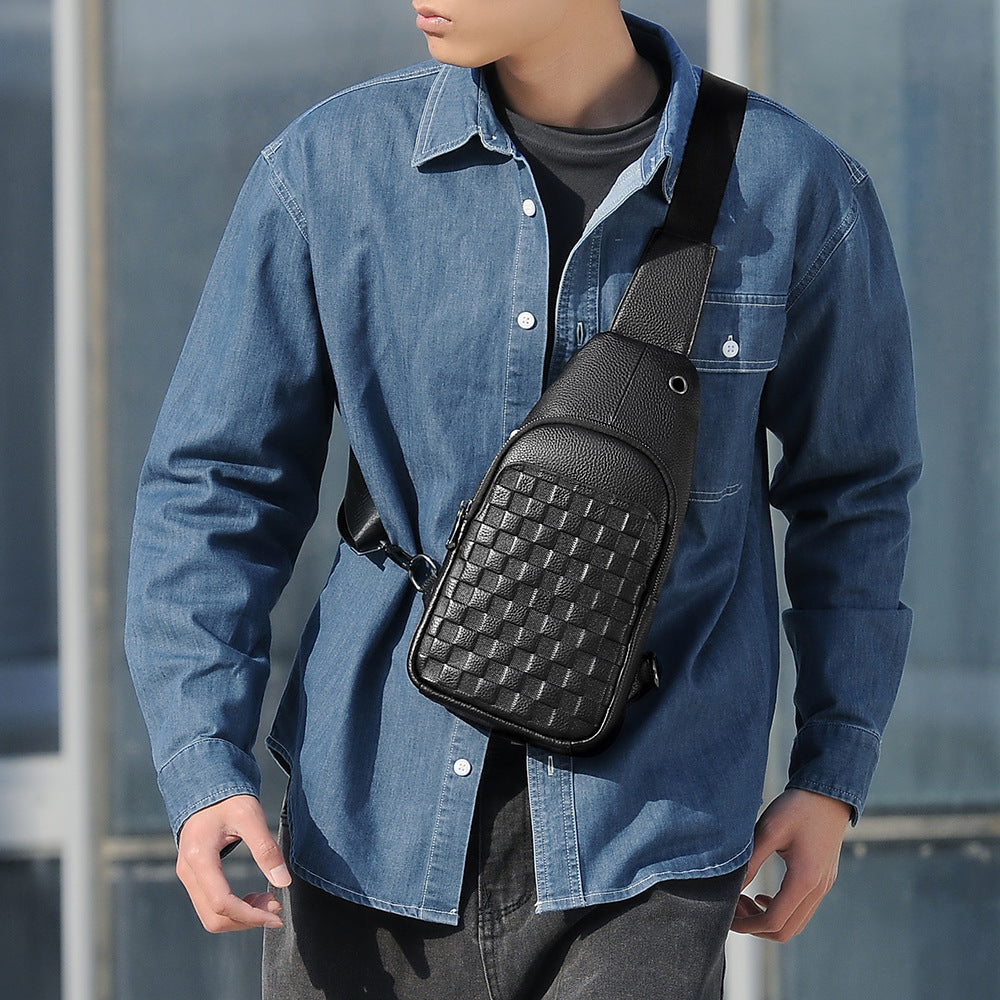 Men's Fashion Leather First Layer Cowhide Business Large Bags