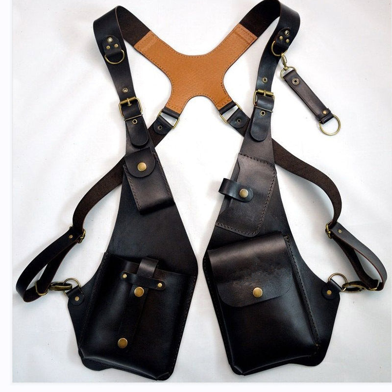 Women's & Men's Vintage Leather Strap Mobile Underarm Bag