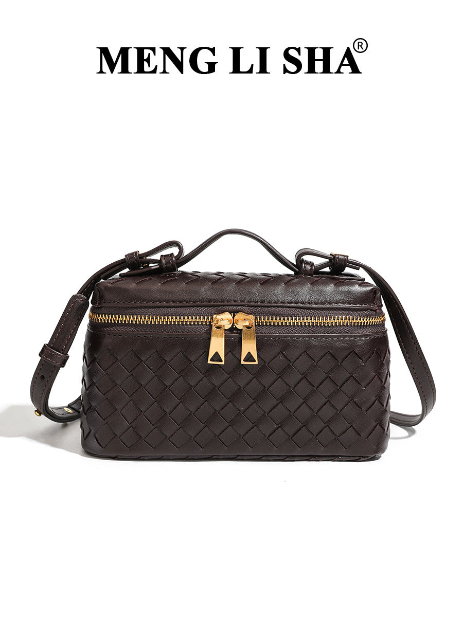 Classic Elegant Women's Hand-woven Box Lunch Women's Shoulder Bag