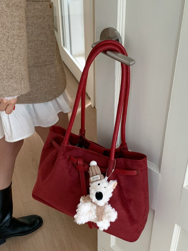 Women's Retro Suede Commuter Portable Boston Shoulder Bags