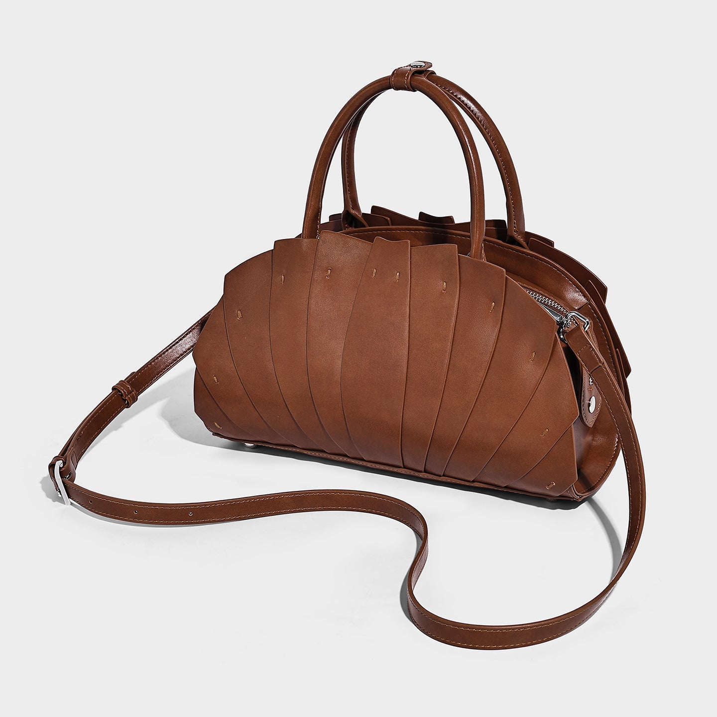 Portable Fan-shaped Lotus Leaf Advanced Handmade Minority Fashion Stitching Handbags