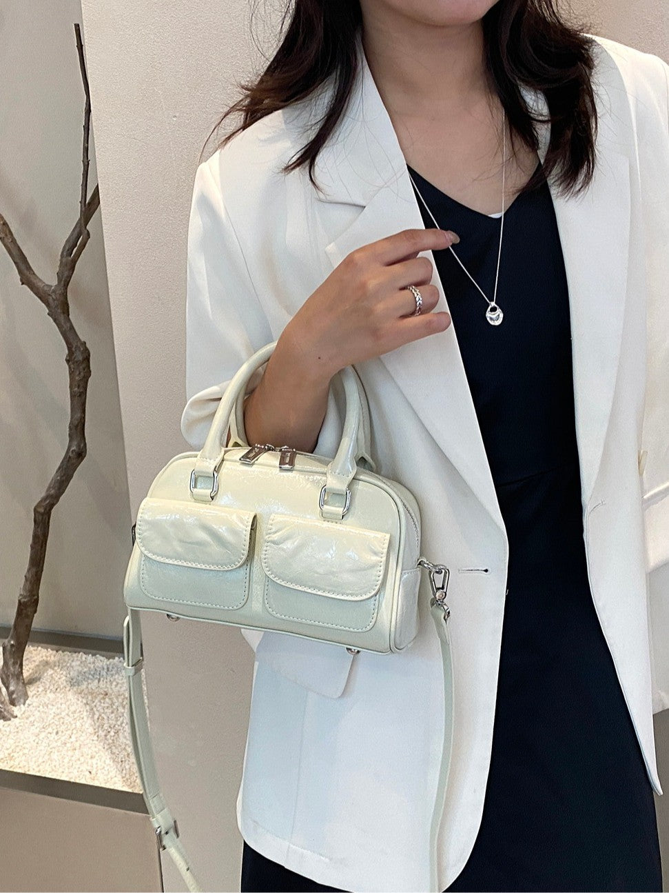 Genuine Leather Retro Female Burst Crack Cattlehide Fashion Simple Women's Handbag
