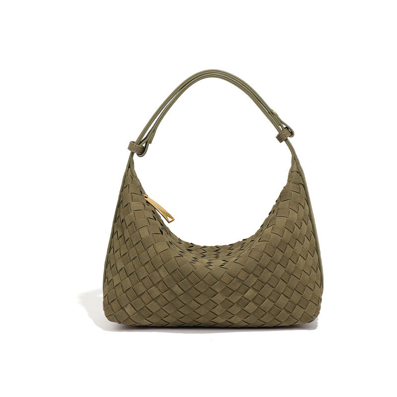 Women's Large Capacity Underarm Design Woven Simple Style Women's Handbag
