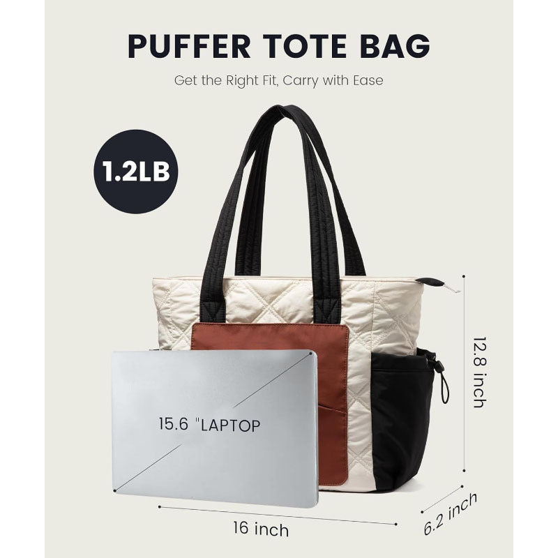 Puffer Two-piece Portable Fluffy Shopping Beach Women's Shoulder Bag
