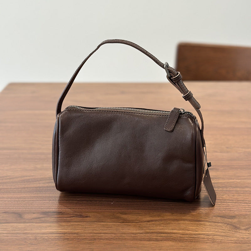 Mini Genuine Leather Female Hand Vegetable Tanned Cowhide Spring Pencil Women's Handbag
