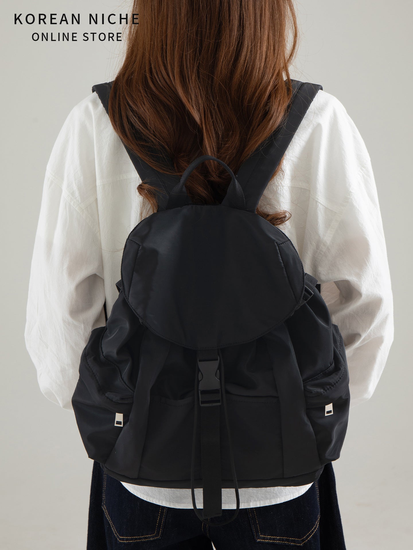 Women's Korean Style Nylon Material Portable Large Backpacks