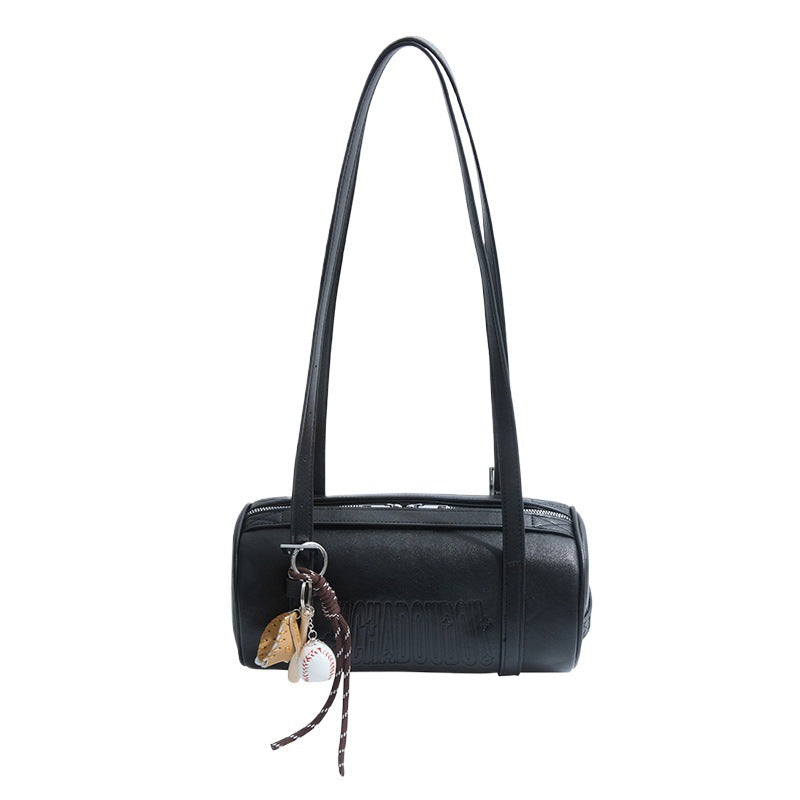 Women's Retro Texture Portable Soft Leather Round Bucket Bag