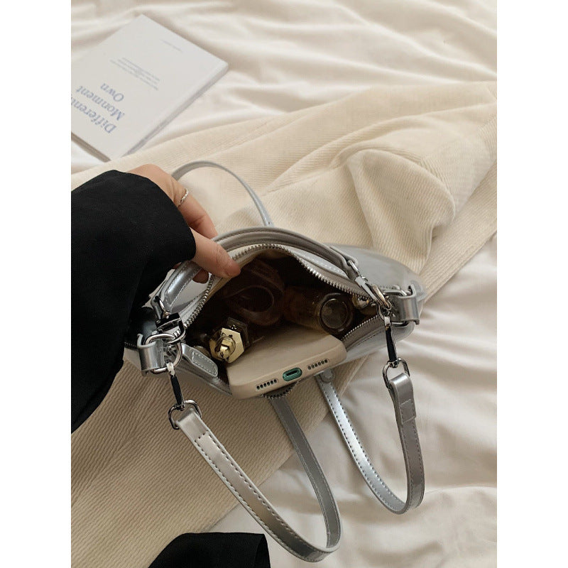 Women's Glossy Pea Korean Fashionable Simple Niche Women's Shoulder Bag