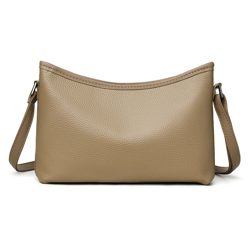 Women's Genuine Leather Simple Lychee Pattern First Women's Shoulder Bag