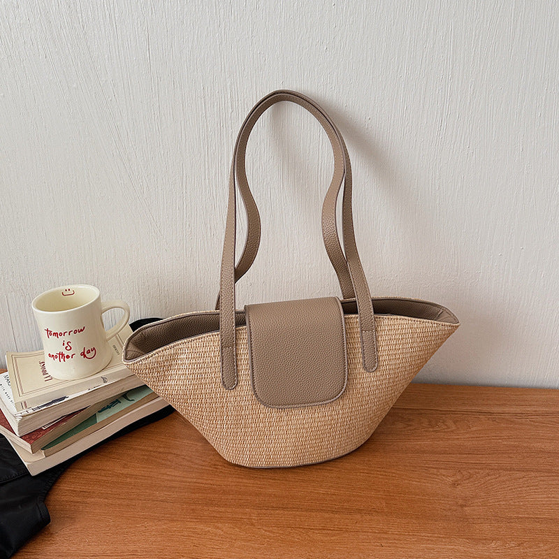 Design Woven Korean Style Trendy Simplicity Tote Bags
