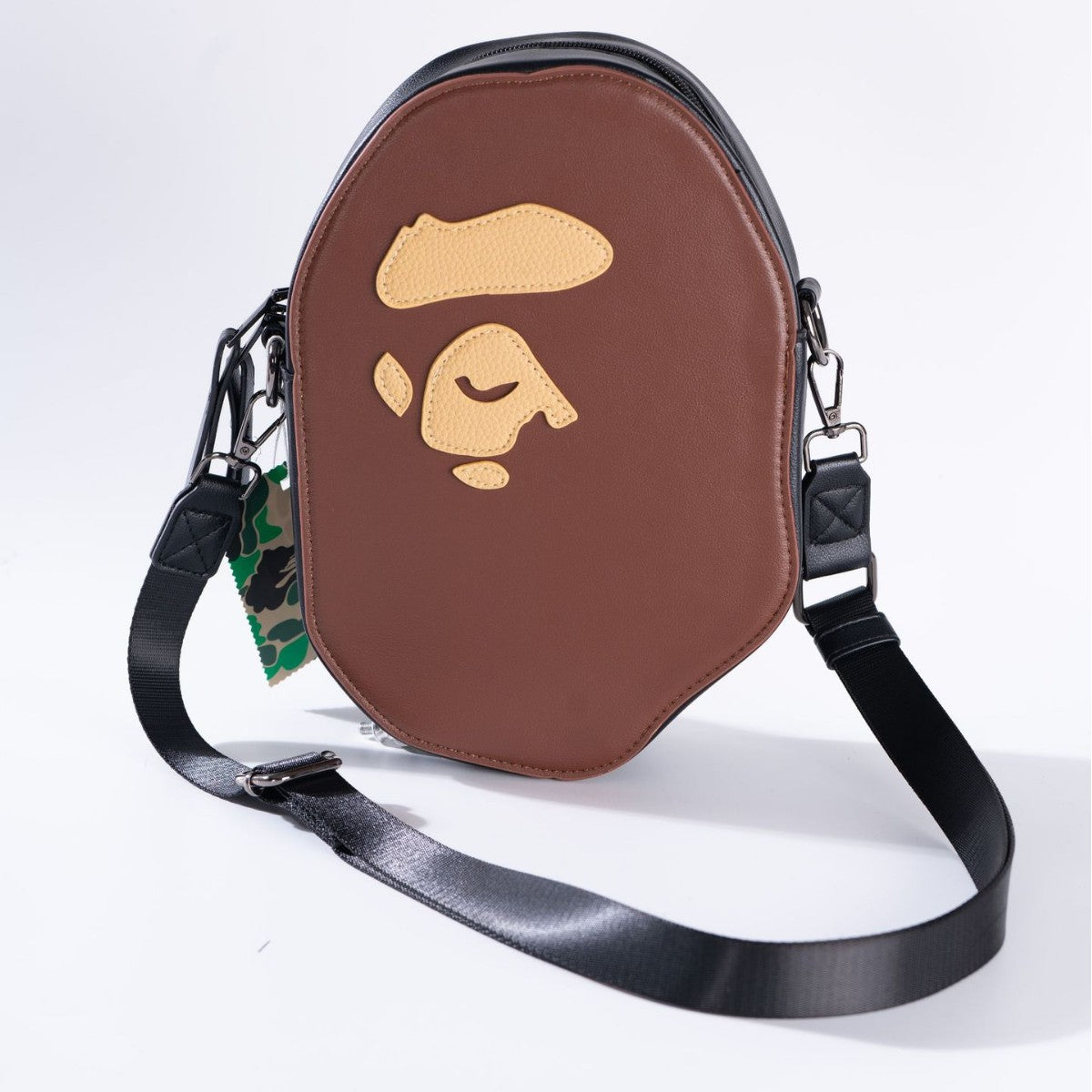 Fashion Yuan Pattern Leather Zipper Head Men's Messenger Bag
