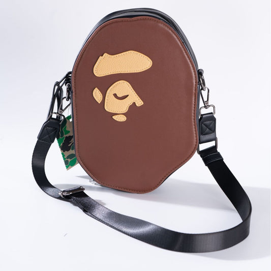 Fashion Yuan Pattern Leather Zipper Head Men's Messenger Bag