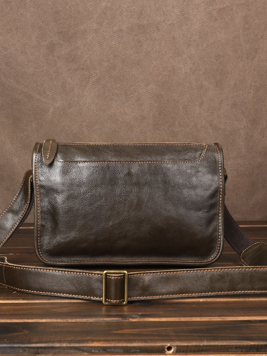 Men's Leather First Layer Cowhide Vintage Leisure Men's Messenger Bag