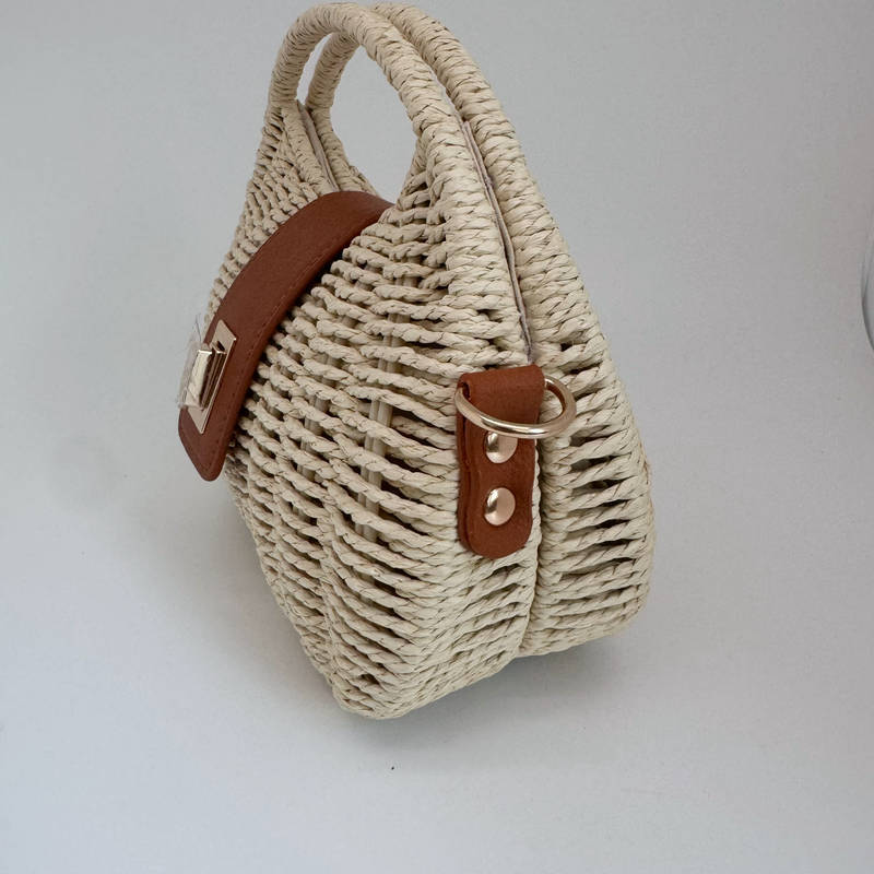Fashion Frame Woven Hand Paper String Simple Bags