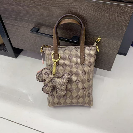 Retro Printed Lightweight Mobile Exquisite Idle Style Simple Texture Hand Bags