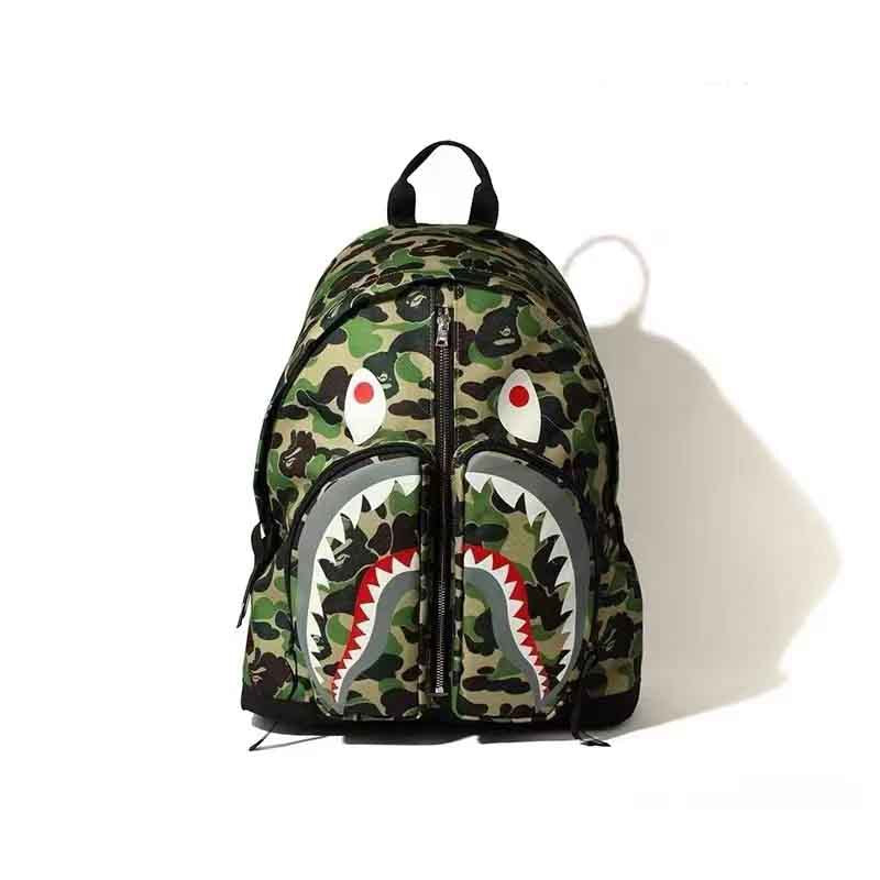 Camouflage Shark Trendy Male Female Couple Large Leisure Backpack