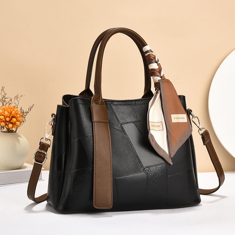 Elegant Women's Stitching Fashion Trendy Mom Women's Shoulder Bag