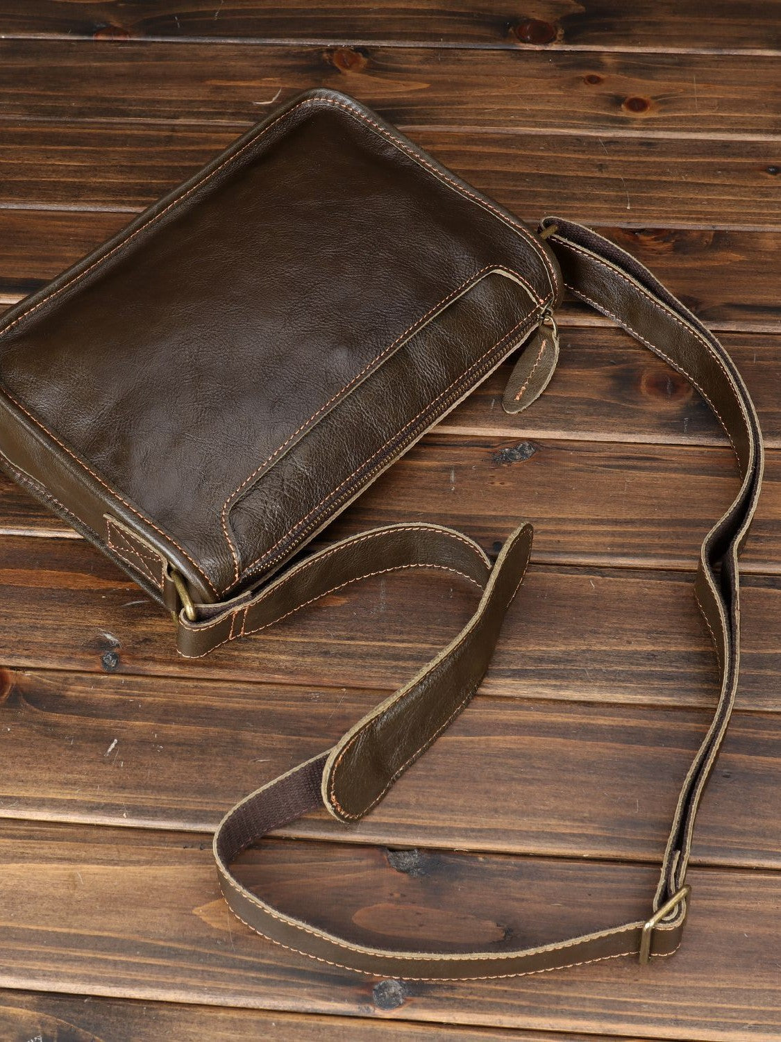 Men's Leather First Layer Cowhide Vintage Leisure Men's Messenger Bag