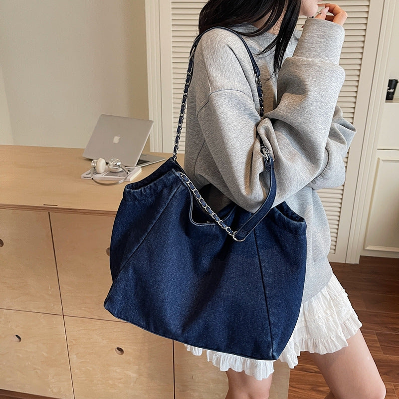 Women's Denim Fashion Retro Large Capacity Underarm Women's Shoulder Bag