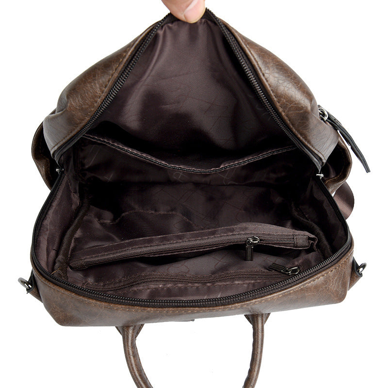 Women's Retro Soft Leather Trendy Large Capacity Commuter Women's Backpack