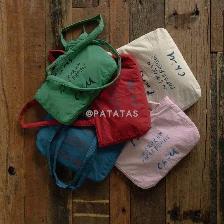 Women's Retro Washed Cotton Canvas Puff Lazy Simple Zipper Bags
