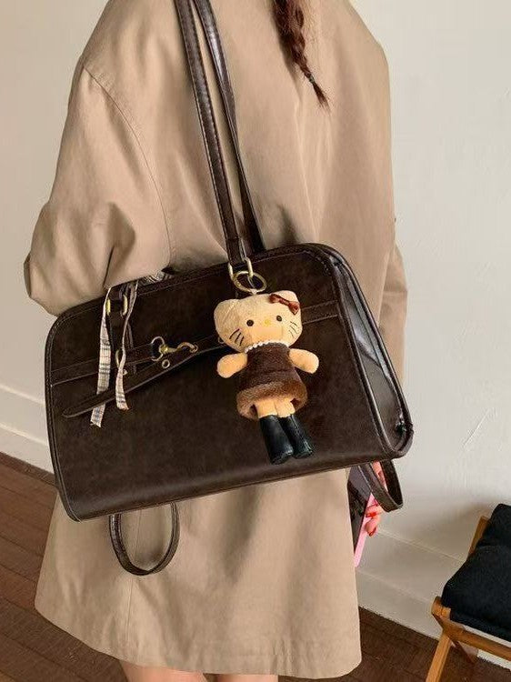 Women's Korean Style Vintage Design Bow Cat Leisure Backpack