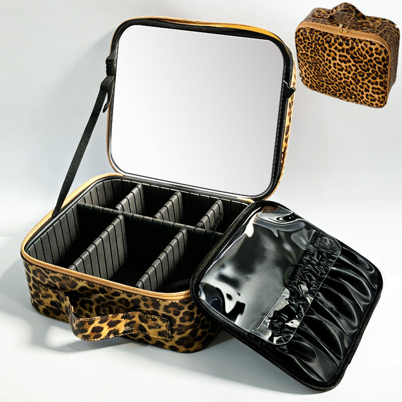 Box With Light Mirror Large Capacity High-grade Makeup Bag