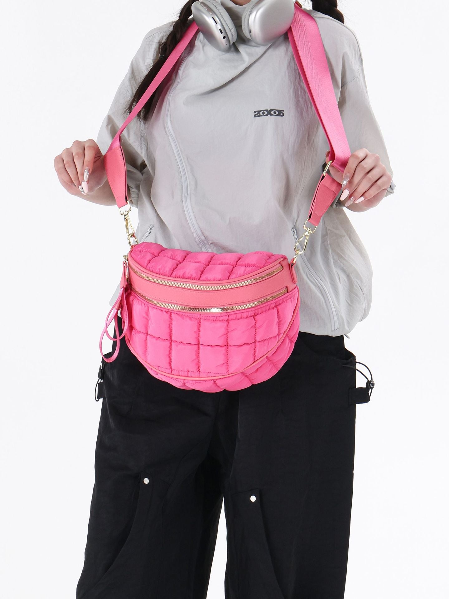 Women's Wind Cotton Clothes Bubble Fashion Large Shoulder Bags