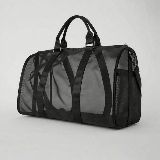 Women's Transparent Mesh Yoga Fitness Large Capacity Travel Bags