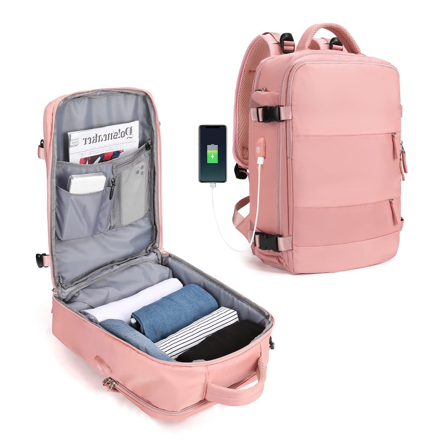 Women's & Men's Logo Airline Approved Carry-on Flight Waterproof Leisure Backpack