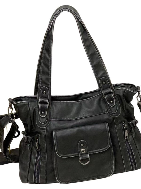 Women's Fashion Wash Distressed Large Capacity Women's Handbag