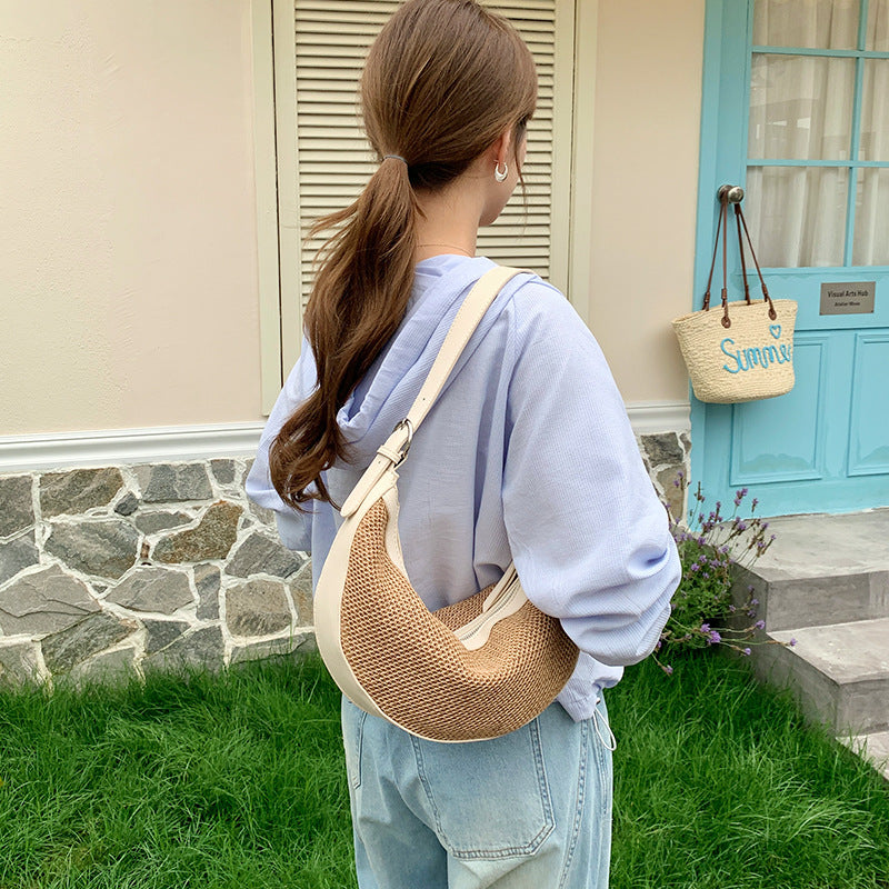 Women's Summer Woven Moon Niche Lightweight Bags