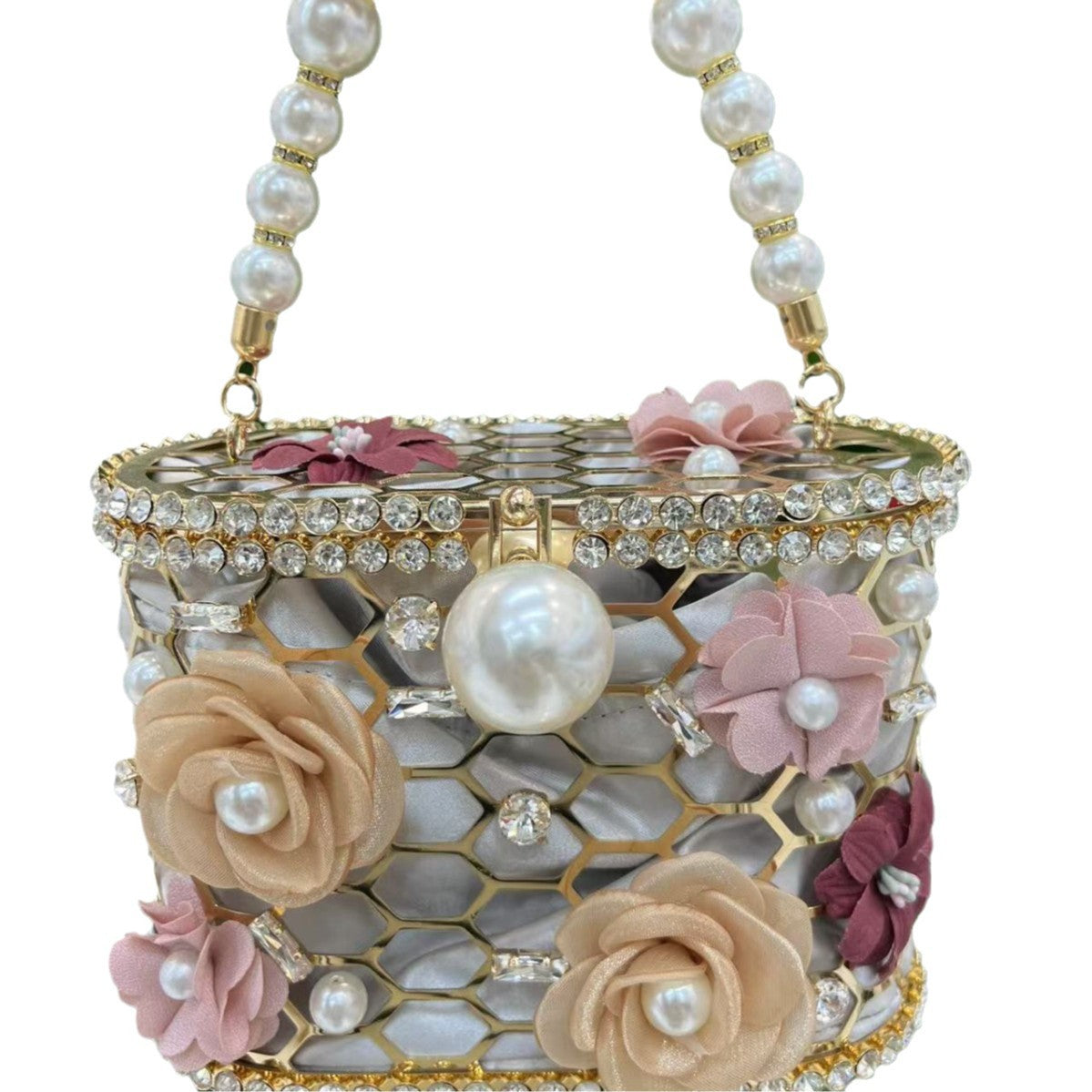 Women's Full Diamond Floral Decorations Portable Fashion Women's Messenger Bag