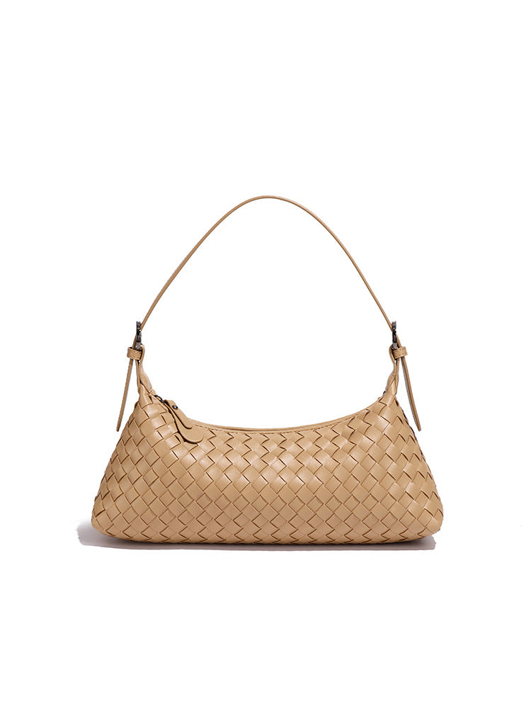 French Woven Baguette Fashionable Soft Leather Dumpling Bags