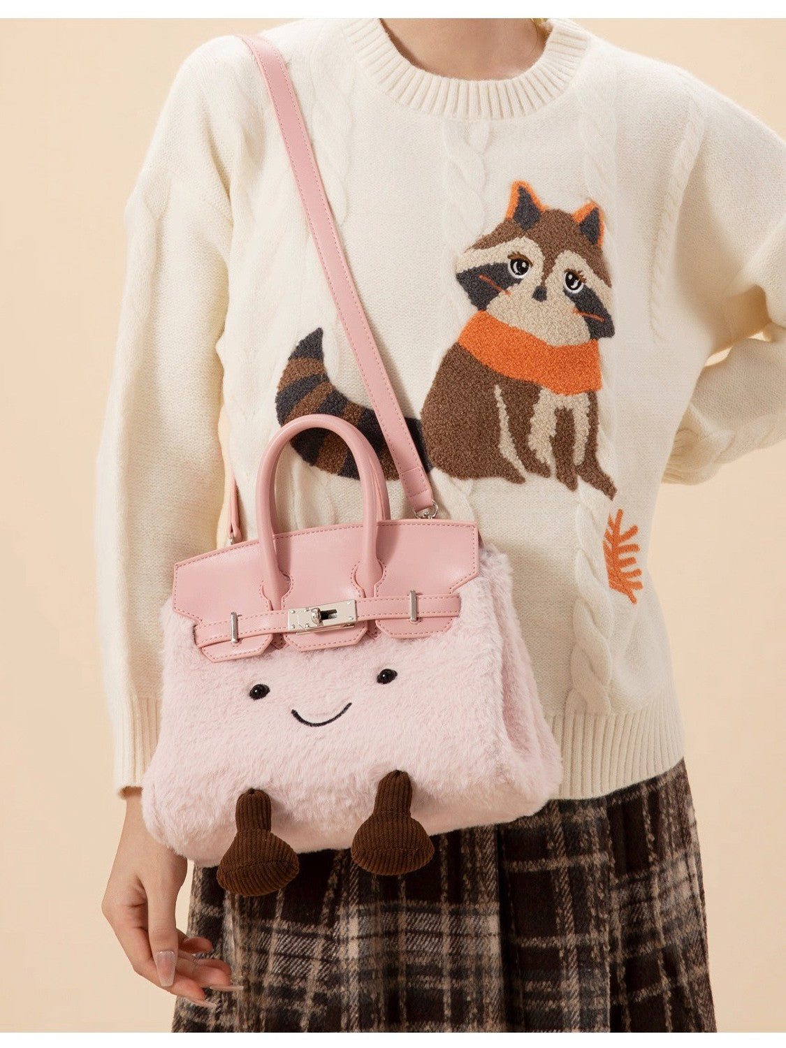 Niche Design Elf Plush Carrying Good-looking Women's Messenger Bag