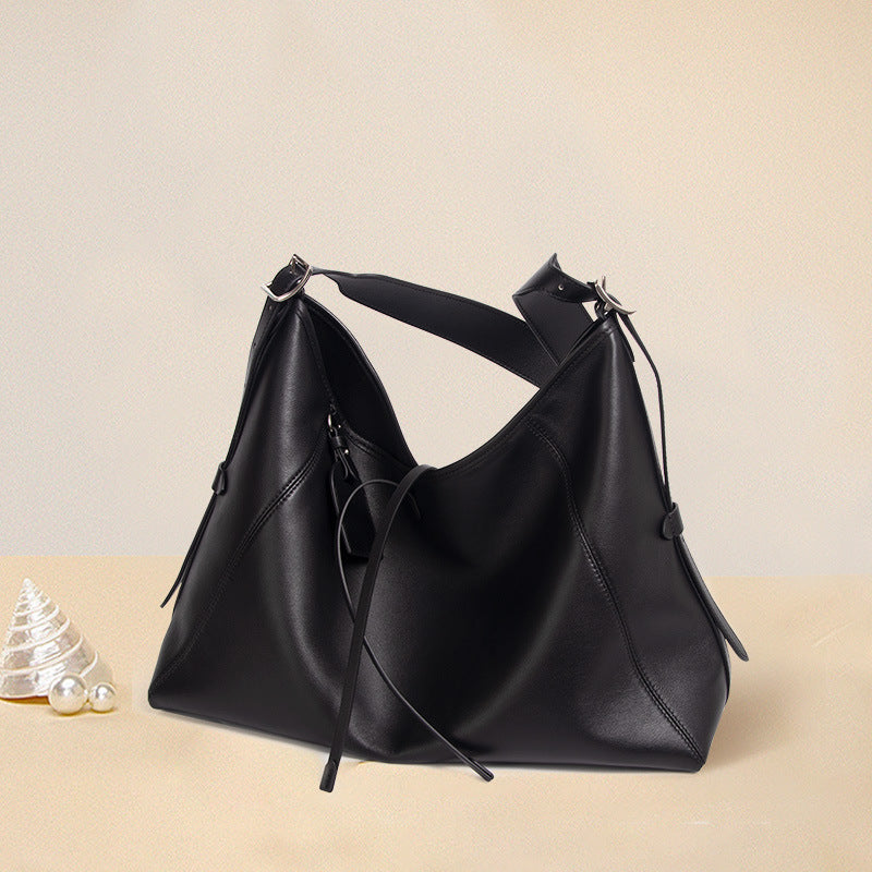 Women's Large Capacity Totes Fashion Temperament Commute Genuine Bags