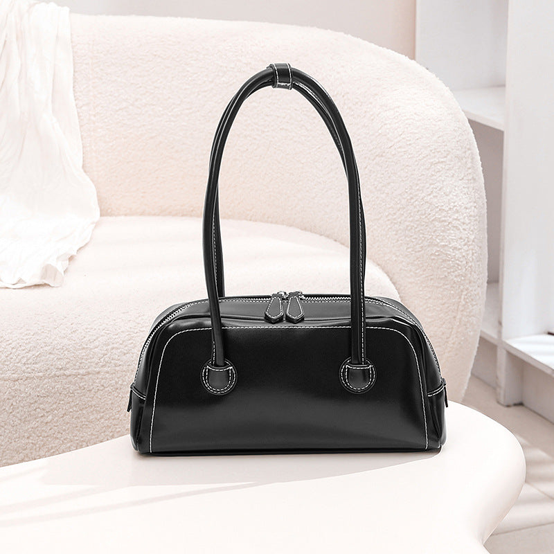 Women's Fashion Soft Surface Zipper Underarm High Women's Handbag