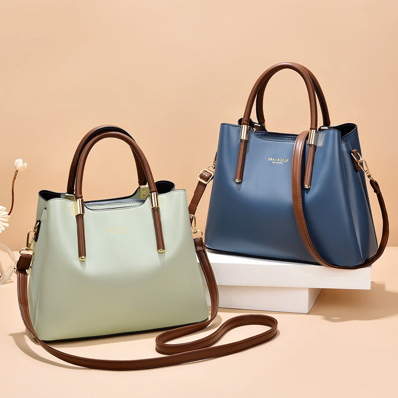 Women's Fashionable Soft Leather Large Capacity Elegant Mother Women's Handbag